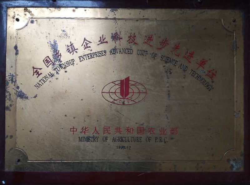 全國鄉(xiāng)鎮(zhèn)企業(yè)科技進(jìn)步先進(jìn)單位